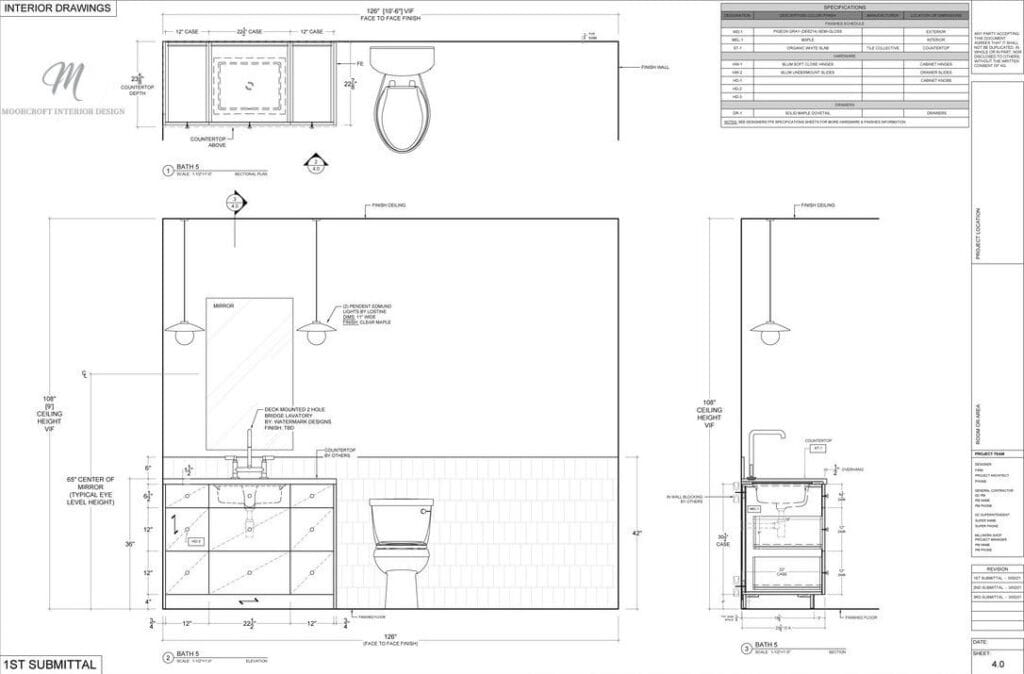 construction interior design package drawings